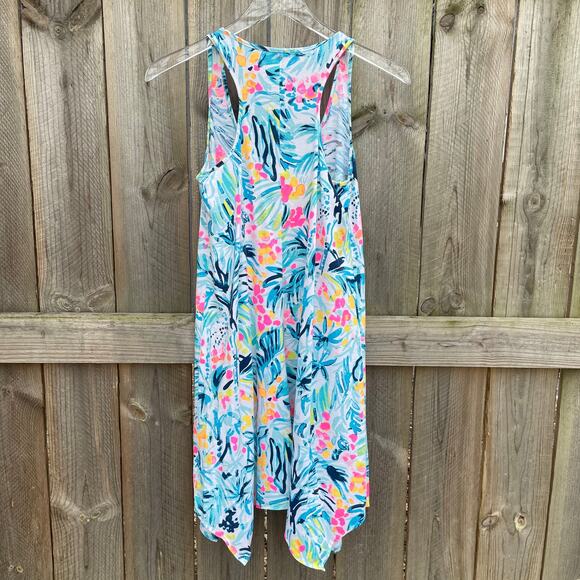 Lilly Pulitzer Women Trapeze Dress Tippy Top Scoop Neck Asymmetrical Hem Blue XS - Picture 2 of 8